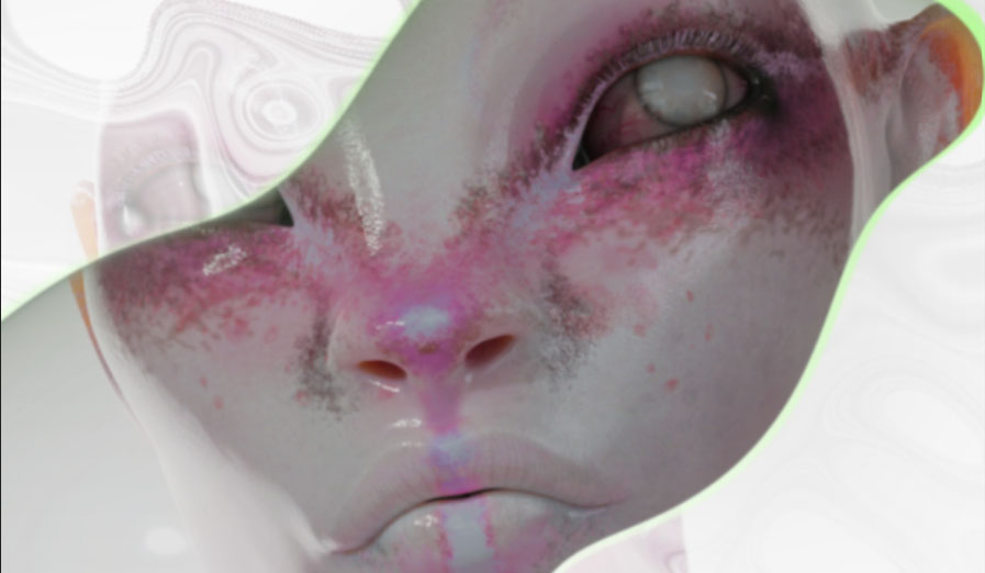 statue of an alien like person